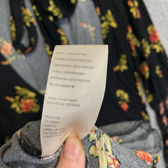 NWOT Free People Tate Floral print mock neck tunic mini dress open back bow L - Picture 11 of 12